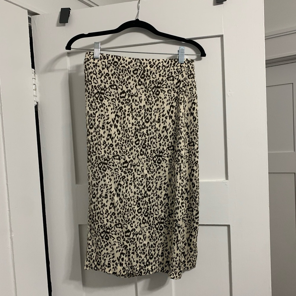 Snow leopard midi skirt
